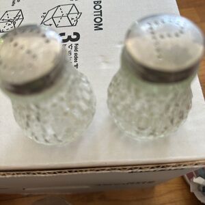 Antique Elegant Glass Salt and Pepper Shaker Set